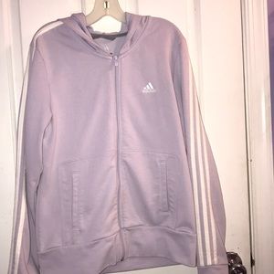 Light purple Adidas zip up hoodie